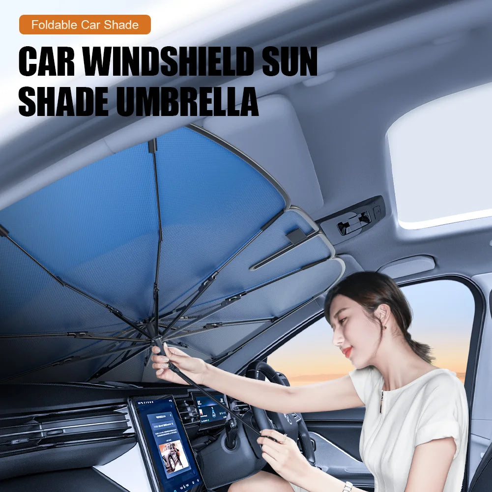 Car Sunshade Windshield Umbrella with 360°Rotation Bendable Handle Front Window Sun shade UV Protection Summer Car Accessories
