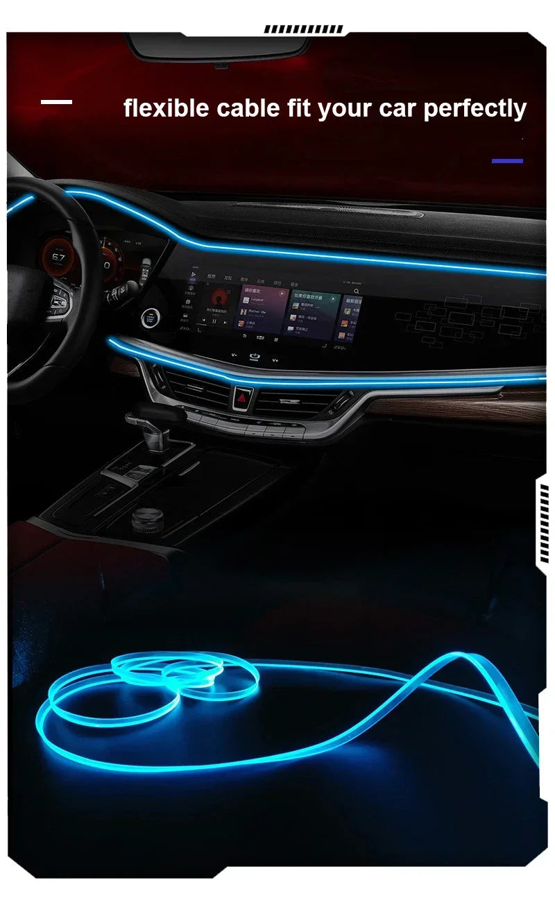 RGB LED strip for car with USB and app control