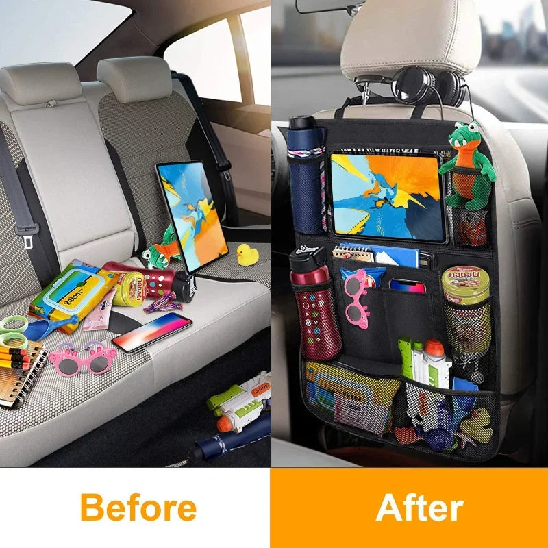 Multi Pocket Car Back Seat Organiser with Tablet Holder