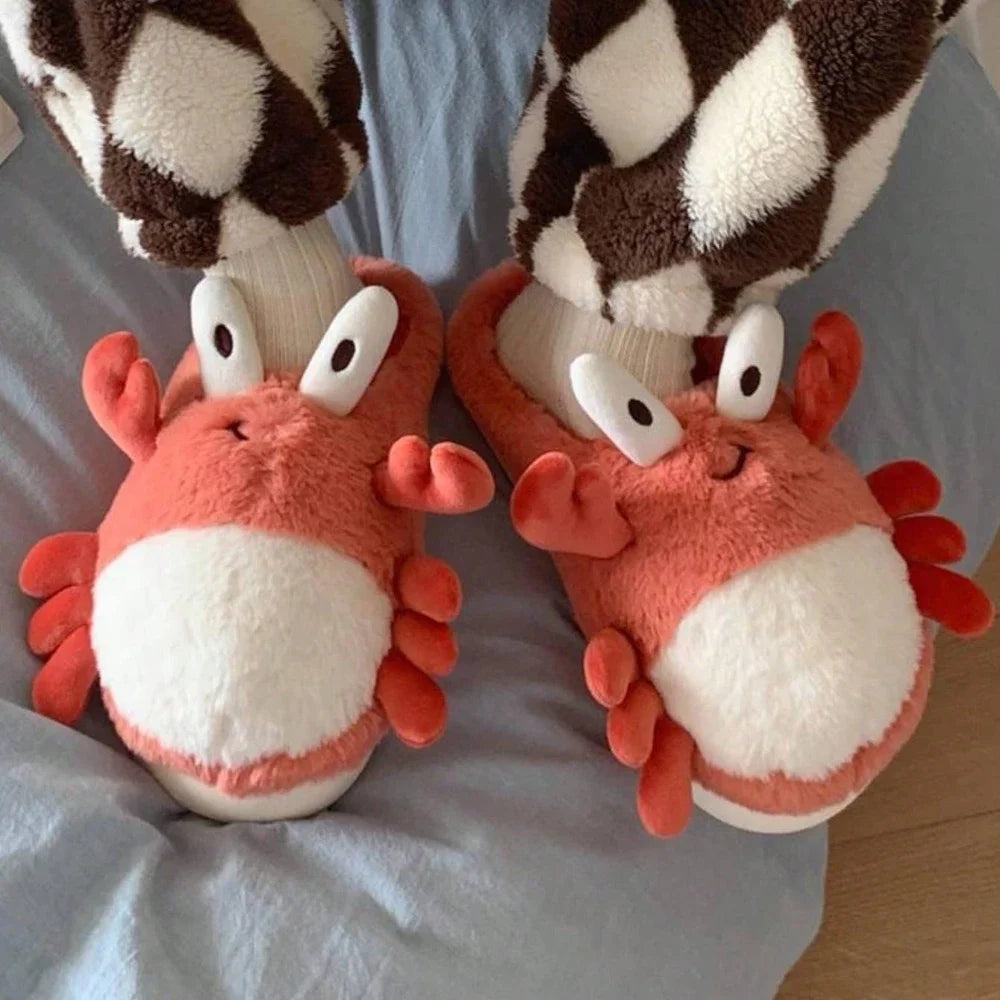 Cute Crab Slipper thick-soled plush cotton