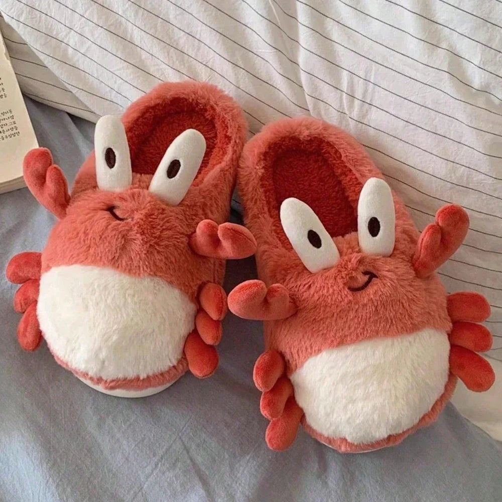 Cute Crab Slipper thick-soled plush cotton