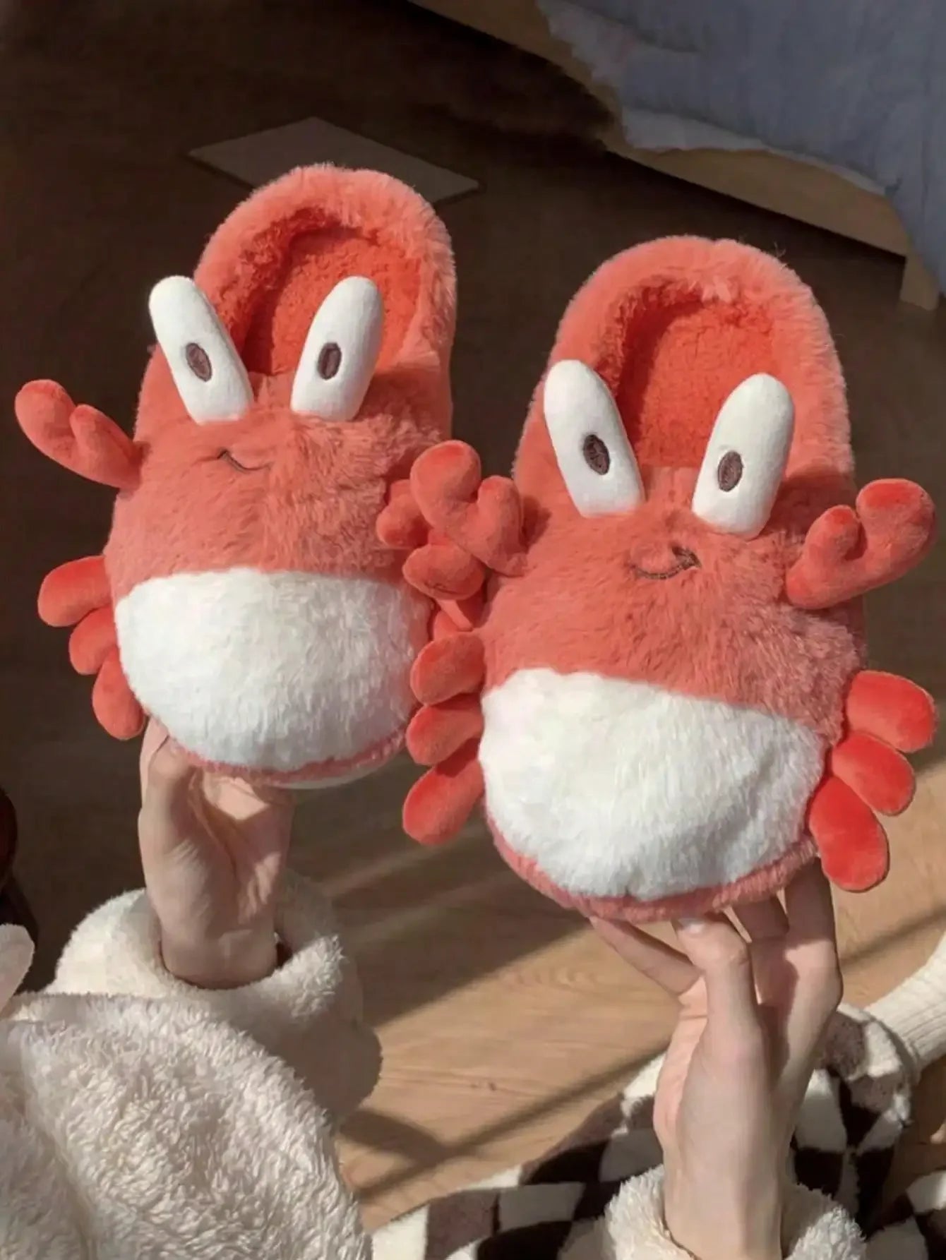 Cute Crab Slipper thick-soled plush cotton