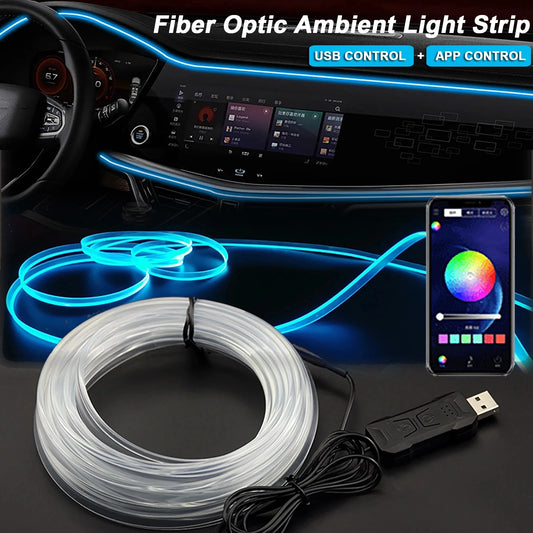 RGB LED strip for car with USB and app control