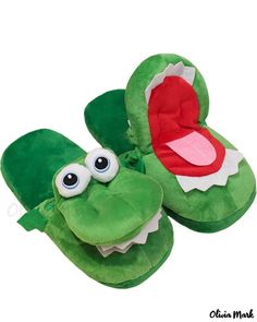 Crocodile Cotton Slippers With Moving Mouth